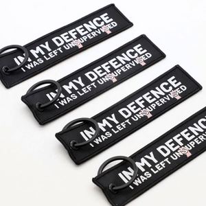Wholesale Personalized Woven Logo Jet Tag <b>Custom</b> Funny Slogan Fabric <b>Keychain</b> for Quirky Lifestyle Accessories & Gifts - Product Image 3