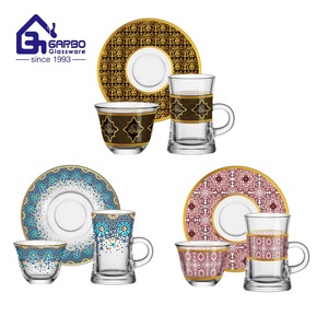 Set di Tazze e Piattini per Tè Arabo, Tazze da Tè Turche con Stampa Decorativa, Set da 12, 18 o 36 Pezzi per il Medio Oriente - Product Image 1