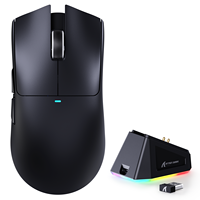 Souris de jeu sans fil ATTACK SHARK X11 blanche, 63g ultra-légère, RGB, station de charge magnétique, PAW3311 22000 DPI, tri-mode, batterie 65H