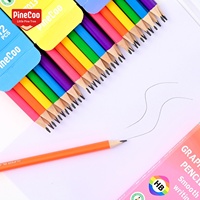 Crayons de dessin animé pour enfants, mine noire, écologiques, avec gomme intégrée, pour l'écriture des élèves du primaire, boîte de 12 pièces