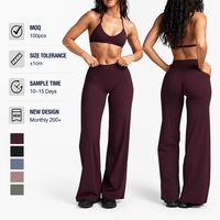 Ensemble de sport 2 pièces pour femme : Soutien-gorge de sport sexy dos nu et pantalon de yoga ample à jambes larges – Fabricant d'ensembles de fitness et d'entraînement personnalisés