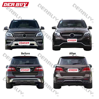 Bodykit pour Benz ML166 mise à niveau vers GLE166 AMG diffuseur de pare-chocs avant avec tuyau d'échappement