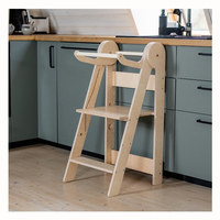 Tour d'apprentissage pliable en bois massif pour tout-petits, tabouret de cuisine et de salle à manger, aide à l'apprentissage Montessori moderne, multifonctionnel, durable et sûr