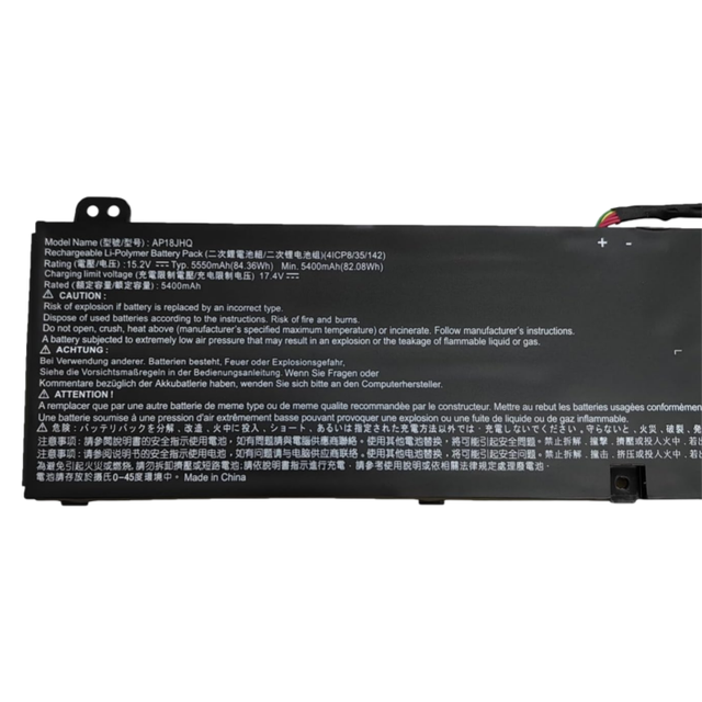 Battery AP18JHQ Notebook Replacement for Acer Predator TRITON 500 PT515-51-74D3 Universal Internal Battery AP18JHQ 15.2V 84.36WH