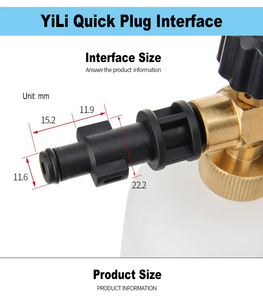 Lingzhen 1/4 inch áp lực di động máy giặt thương mại tuyết bọt pháo với vòi phun có thể điều chỉnh <span class=keywords><strong>Lance</strong></span> & <span class=keywords><strong>1L</strong></span> bọt nồi - Product Image 2