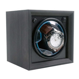 Remontoir de <span class=keywords><strong>montre</strong></span> simple de lumière LED bleue de grain de bois gris de luxe boîte de remontoir de <span class=keywords><strong>montre</strong></span> automatique muet intelligent - Product Image 3