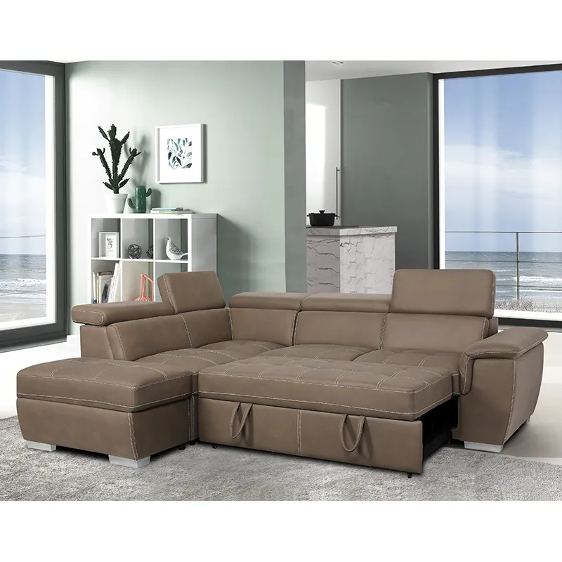 Canapé-lit 3 places multifonctionnel pliable avec lit gigogne Canapé-lit d'angle avec rangement Vente abordable