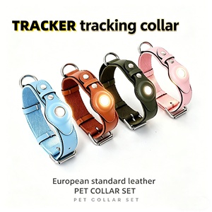 Collier pour animaux de <span class=keywords><strong>compagnie</strong></span> réglable en cuir, moderne, classique, vintage, portable, laisse résistante à l'usure pour chiens de taille moyenne <span class=keywords><strong>et</strong></span> grande - Product Image 1
