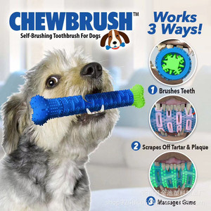 Para Amazon Novo <span class=keywords><strong>CHEWBRUSH</strong></span> Eco Cão Moagem Vara TPR Pet Brinquedo Escova de Dentes para Morder - Product Image 3