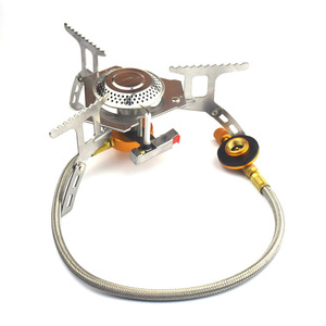 Portable Outdoor Camping <b>Stove</b> Windproof Electronic Ignition Silver 1-2 Person High Altitude Use - Product Image 2