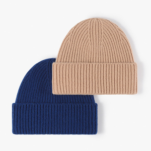 Custom Logo Unisex Knitted Winter <b>Hat</b> 100% Merino <b>Wool</b> <b>Beanie</b> - Product Image 3