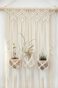 Decoración para Cuarto de Niños, Colgador de Macramé para Plantas, Colgador Triple de Cuerda, Colgador de Pared para Plantas, <span class=keywords><strong>Tapiz</strong></span> Tejido - Product Image 3