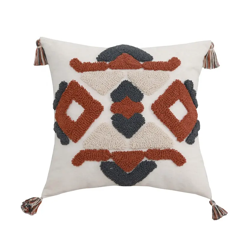 Boho Penutup Bantal Berumbai Mewah Maroko Dekorasi Rumah Gaya Nordic Sarung Bantal Jacquard Rumbai Sarung Bantal Sofa