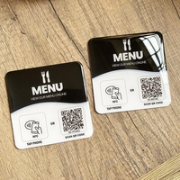 3.93 "X3.93" 10cm appuyez pour commander forme carrée NFC carte Menu plaque autocollant lien rapide vers Menu numérique Plaques de Table pour Restaurant