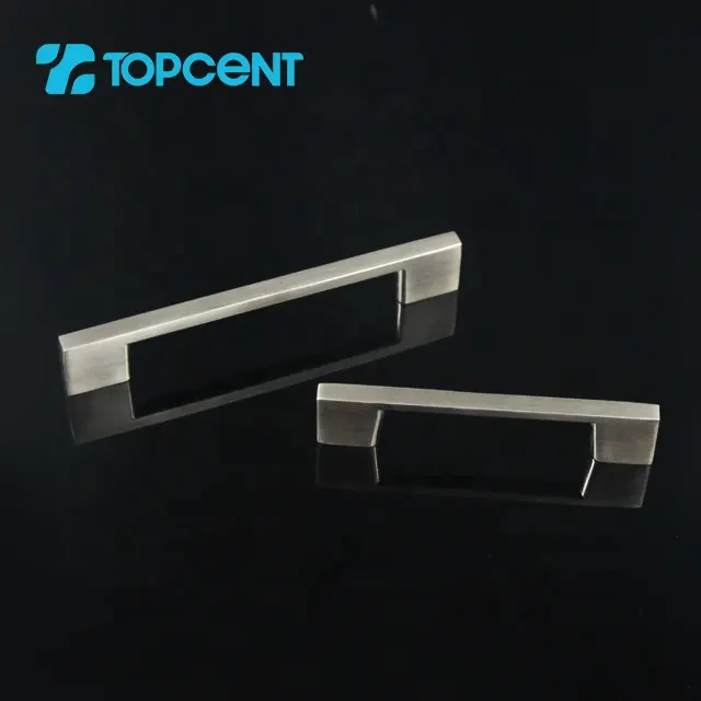 Topcent rắn tủ bếp thanh kéo hiện đại mỏng hồ sơ ngăn kéo/Cửa phần cứng satin Nickel nhôm cửa xử lý