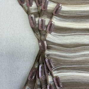 Extensiones <span class=keywords><strong>de</strong></span> Cabello con Clip Tipo <span class=keywords><strong>Pulpo</strong></span> al por Mayor, 100% Cabello Humano Virgen Europeo <span class=keywords><strong>de</strong></span> Doble Trama y Puntas Gruesas, Teñido para Todos los Colores - Product Image 6