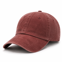 Casquette de baseball en sergé vintage délavé style urbain, en coton, non structurée, réglable avec boucle métallique, logo personnalisé