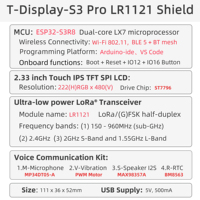 [Custom Wholesale] LILYGO T-Display-S3 Pro LR1121 Development Board ESP32-S3+Multi-band LoRa 2.33" IPS Touch Komunikasi Suara
