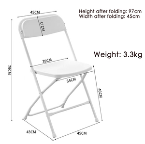 Venta al por mayor barato negro blanco <span class=keywords><strong>sillas</strong></span> plegables para eventos al aire libre <span class=keywords><strong>sillas</strong></span> plegables marco de metal - Product Image 2