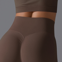 Custom logo naadloze, taillehoge, ecovriendelijke damesleggings met scrunch-effect bij de enkel, geschikt voor gym, fitness, yoga en workout.