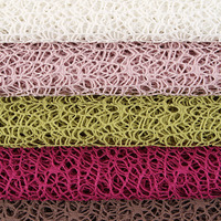 Tissu en maille Dobby en polyester 115 GSM, effet toile d'araignée, non extensible, pour rideaux et nappes