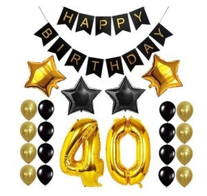 16th 18th 30th 40th Black Gold Birthday Party Decoration Happy Birthday Banner Helium Number Balloon Set di palloncini di <span class=keywords><strong>buon</strong></span> <span class=keywords><strong>compleanno</strong></span> - Product Image 6