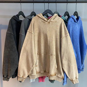 2023 nueva moda de algodón de rizo francés pesado 420gsm ropa de calle de gran tamaño lavado en blanco Vintage sudaderas con capucha para hombres - Product Image 4