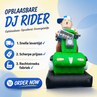 Poupée gonflable Abraham de 3,5 m sur trottinette, personnage de dessin animé pour fête d'anniversaire