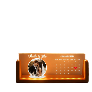 Lámpara de Mesa LED Moderna en Forma de U, Personalizada, de Plástico, con Marco de Fotos Acrílico, Impresión Tipográfica, Decoración para Regalo de San Valentín - Product Image 1