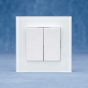 Panel de vidrio templado de nuevo diseño, estándar europeo 86, Tipo 2 bandas, 1 ví<span class=keywords><strong>a</strong></span>, interruptor de luz de pared para decoración del hogar - Product Image 1
