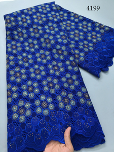 4199 Africa Swiss Voile pizzo <span class=keywords><strong>in</strong></span> svizzera ricamato <span class=keywords><strong>cotone</strong></span> africano tessuto di pizzo di alta qualità per le donne festa di nozze vestito - Product Image 5