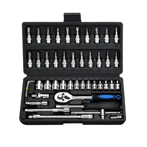 Srunv 46 Pcs 1/4 "Dr 24T Ratschen schlüssel im tragbaren, widerstands fähigen Toolbox Case Tools Set