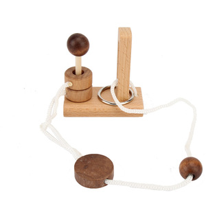 Casse-tête <span class=keywords><strong>Puzzle</strong></span> en bois filetage corde boucle <span class=keywords><strong>Puzzle</strong></span> Luban serrure casse-tête jeu adulte enfants jouet Puzzles pour adultes - Product Image 1