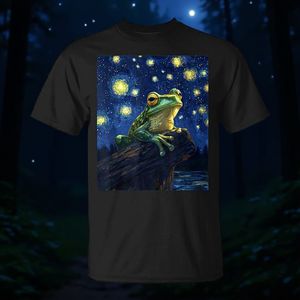 Camiseta con gráfico de rana estilo Van Gogh Starry Night - Product Image 3
