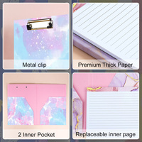 Porte-documents personnalisé en papier avec clip métallique, format A4, pour l'école, le bureau et les réunions