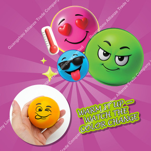 Juguete Sensorial de <span class=keywords><strong>Emoticonos</strong></span> que Cambian de Color, Pelota Antiestrés de PU Suave, Sensible a la Temperatura - Product Image 6