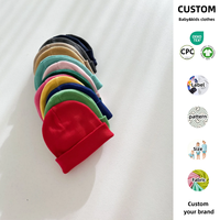 Bonnet pour enfants 0-6T, coupe-vent unisexe en coton, décontracté, pour l'extérieur, hiver, sans élastique, motif uni, tendance