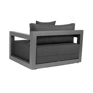Lujo negro exterior Loveseat ajuste sofá muebles al aire libre jardín Patio aluminio seccional conversación sofá conjunto - Product Image 6