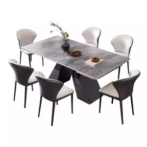 Tavolo da Pranzo Minimalista Moderno in Lastra di Pietra, Semplice ed Estensibile <span class=keywords><strong>per</strong></span> Piccole Case o Appartamenti, Ideale <span class=keywords><strong>per</strong></span> il <span class=keywords><strong>Soggiorno</strong></span> - Product Image 4