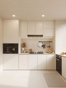 Gabinete de Cocina Moderno Blanco, Construcción de Tablero de Partículas, Paneles de Madera Contrachapada, Resistente al Agua, Fácil Instalación, Multifuncional - Product Image 3