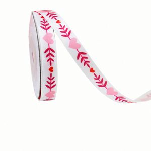 Ruban en polyester à motifs romantiques de luxe, 1 cm, 10 yards, imprimé cœur, pour emballage cadeau de la Saint-Valentin et décoration de cartes - Product Image 4