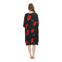 T-shirt d'été personnalisé avec impression de lèvre doux et frais écologique respirant surdimensionné long et ample pour femmes avec poches