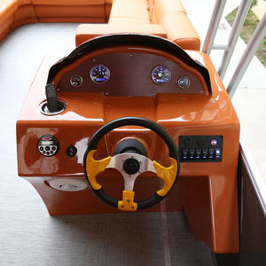 El mejor barco pontón de lujo de 30 pies de dos pisos con baño y tobogán Motor fueraborda de fibra de vidrio y aluminio Gran precio - Product Image 6