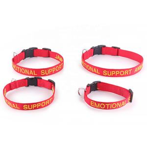 Kerah anjing nilon mewah dapat diatur dengan huruf bordir tali hewan peliharaan pola hewan peliharaan layanan pendukung emosional sesuai pesanan - Product Image 2