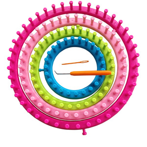 Kit de tricot manuel DIY : Machine à tricoter, accessoires de couture, métier à tisser, kit de broderie, tricot circulaire portable en <span class=keywords><strong>plastique</strong></span> pour écharpes faites à la main - Product Image 1