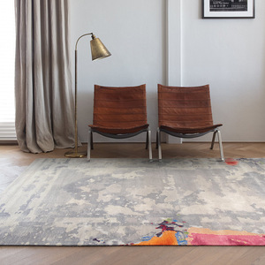 พรมใยสาหร่ายทำมือ รูปทรงสี่เหลี่ยมผืนผ้า ลายเรขาคณิตแบบนามธรรม เป็นมิตรกับสิ่งแวดล้อม เหมาะสำหรับห้องนั่งเล่นและห้องนอน - Product Image 4