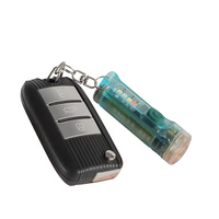 Linterna LED de Aluminio de Bolsillo, Lámpara de Defensa Personal con Modo Láser, Linterna Portátil con Llavero