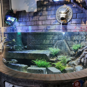 Pecera Acrílica Semicircular Curva, Resistente a la Intemperie, Fácil de Instalar <span class=keywords><strong>en</strong></span> <span class=keywords><strong>el</strong></span> Suelo, Hecha a Medida - Product Image 1