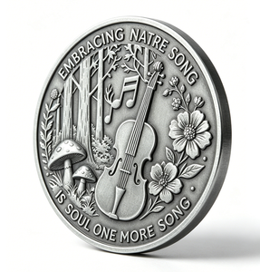 Moneda Conmemorativa de Desafío Personalizada de Aleación de Zinc Fundida a Presión con Diseño de Ángel y Música en 3D de Doble Cara, Coleccionable, con Diseño de Ciervo y Violín - Product Image 5