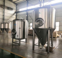 Réservoir de stockage de bière en acier inoxydable à double paroi, isolé, 1500L 15BBL, Bright Brite Unitank horizontal